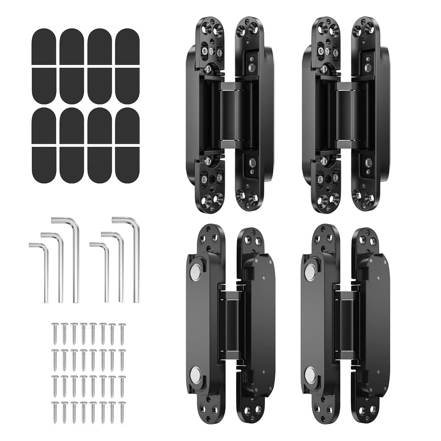 Seamless Hidden Door Hinges Set 7 Inch 4 Pack Black ✓