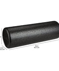 High Density Foam Roller For Exercise And Recovery 18 Inches Black With Durable Polypropylene Core, Molded Edges For Comfort