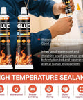 Person handling High Temperature Silicone Sealant Kit For Fast DIY Fixes And Heat Resistant Bonds Black RTV Adhesive Glue 2x50ml Tubes