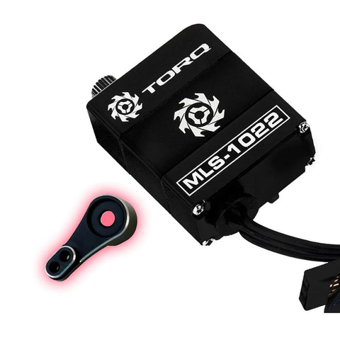 High Torque Micro Servo 5.0V - 8.4V with CNC Servo Mounts & Arms - Remote Control Car, RC Car, RC Crawler Axial SCX24 Electronics Upgrades RC Servos (HELIDIRECT) (Black) showing a black servo unit and arm.