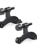 2 Pack Hinge Pin Black Door Stopper, Adjustable Deluxe Heavy Duty Door Stopper with Black Rubber Bumper Tips
