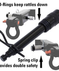 Keyed Alike Trailer Hitch Lock Set With Five Eighths And One Half Inch Pins, Heavy Duty Receiver Locks, black, o-rings, spring clip