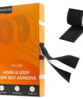 Heavy Duty Hook And Loop Strips With Adhesive, 1.2 Inch By 16 Ft, shown in black with packaging labeled hook and loop tape self adhesive.