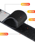 Heavy Duty Hook And Loop Tape With Adhesive Back 32 Foot Roll 1 Inch Wide Double Sided Strips shown with labeled sections