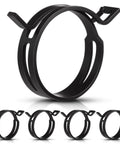 5 Pieces Constant Tension Band Hose Clamps Black 12mm Width Fuel Line Clips 43.5mm To 53mm Range Durable 65Mn Material For Plastic And Rubber Hoses