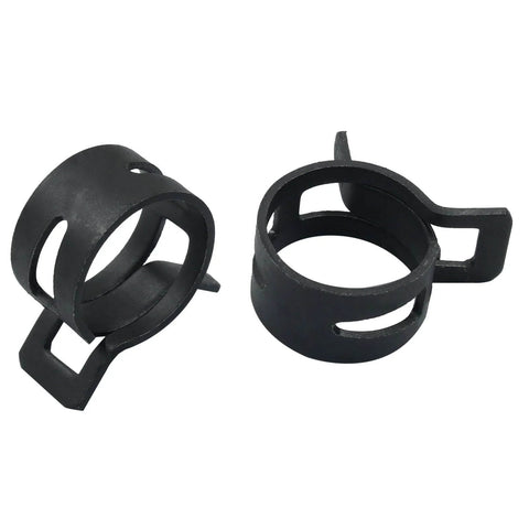 Close-up of Set Of 30 Heavy Duty Spring Band Hose Clamps 16mm Inner Diameter Fits 16 point 2 To 17 point 9mm Outer Diameter For Air Hose