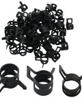 50 Pack Black Spring Band Hose Clamps Set Pliers Friendly Easy To Use 8.5 To 9.2 Mm OD Fit 65Mn Steel With Black Oxide Finish