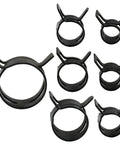 50 Pack Black Spring Band Hose Clamps Set Pliers Friendly Easy To Use 8.5 To 9.2 Mm OD Fit 65Mn Steel With Black Oxide Finish