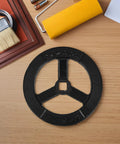 Directional Wheel Indoor Fire Hydrant Handwheel 4.72 Inch Valve Handle Replacement on wood desk with painting tools