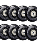 8 Pack 64mm 82A Indoor Inline Skate Replacement Wheels, Indoor Skating Wheels with ABEC-7 Bearings, Luggage Wheels for Scooter - Black