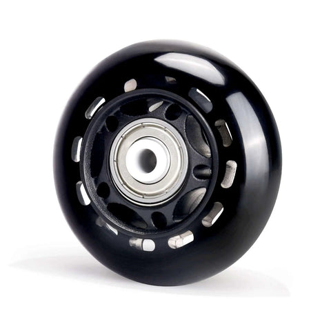 8 Pack 64mm 82A Indoor Inline Skate Replacement Wheels, Indoor Skating Wheels with ABEC-7 Bearings, Luggage Wheels - Black close-up