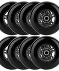 Inline Skate Wheels Outdoor & Indoor Blade Roller Skate Wheels 85a Roller Hockey Wheels w/Bearings ABEC-9, 8-Pack, Black, 80mm