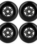Four black Inline Skate Wheels Outdoor & Indoor Blade Roller Skate Wheels 85a Roller Hockey Wheels w/Bearings ABEC-9.