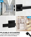 10 Pack Matte Black Interior Door Handles and Passage Door Levers for Hallways and Closets Installed on Doors
