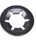 Single black 65Mn steel internal tooth lock washer from the Internal Tooth Lock Washers Set 9 Sizes M2 To M12, 260 Pcs.