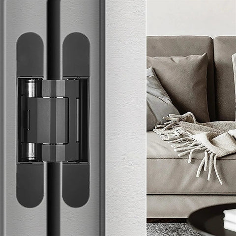 Heavy Duty Residential 180 Degree Swing Hinges With Hydraulic Self Closing Door Bearing, installed on a door hinge, side view.