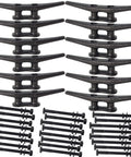 Set of Six Inch Electrophoretic Coated Black Dock Cleats Ideal For Boats Decks Piers And Mooring On The Water Weather Resistant Iron Hardware