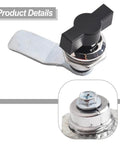 Keyless Cam Lock For Cabinet Doors Aluminum Alloy Turn Tongue With Cylindrical Tongue Durable Keyless Access For Distribution Cabinets Safes Lockers Vending Machines RV Camper Storage Doors Black