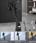 Black Kick Down Door Stoppers for Bottom of Door, Heavy Duty Kickdown Door Stop displayed on various floor types
