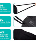 Five Layer Cup Design KN95 Face Masks Black Fifty Pack For Everyday Protection Non Medical with elastic ear loops