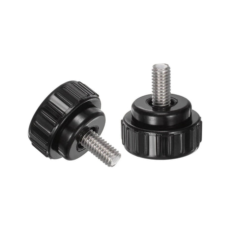 4pcs Knurled Clamping Knobs M6 x 12mm Metric 304 Stainless Steel Male Thread Thumb Screw on Type 25mm Plastic Round Head