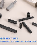 Aluminum Knurled Spacer Standoff M3 X 8mm Pack Of 100 For RC Drones And FPV Quadcopters Black 5mm OD Lightweight Durable Fastener