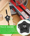Four Pack T Track Knobs For Sawing And Drilling Machines Through Hole Three Eighths Inch Durable Five Star Threaded Knob