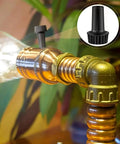 Installed 20mm Standard Size Lamp Turn On Off Switch Knobs Replacement on bronze lamp socket, black durable knob for easy switch control.