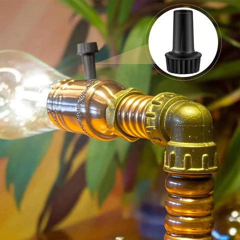 Installed 20mm Standard Size Lamp Turn On Off Switch Knobs Replacement on bronze lamp socket, black durable knob for easy switch control.