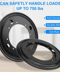 8 Pack 9 Inch Black Lazy Susan Turntable Bearing Plates With Anti-Corrosion Durable Metal Up To 750 Lbs Load Capacity