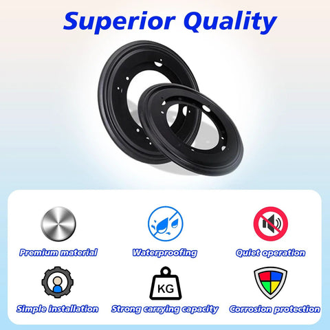 6 Pack 12 Inch Lazy Susan Bearings Heavy Duty 5/16 Inch Thick Turntable Bearing Swivel Plate with features infographic