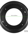 Four Pack 12 Inch Black Round Lazy Susan Hardware with Five Sixteenth Inch Thick Turntable Base, top view.