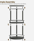 Assembly diagram for Three Tier Lazy Susan Organizer With 360 Degree Rotation Ball Bearing Turntable Spice Rack For Cabinet Kitchen Countertop