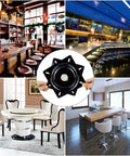 Bar and dining setups with 2 Pack 7 Inch Square Lazy Susan Turntable Bearings, Heavy Duty Zinc Plated Swivel Hardware displayed in center.