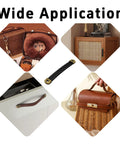Wide application of Six Pack Leather Cabinet Pulls With Screws, Vintage Style Drawer Handles For Dresser Trunk And Suitcase, 6.1 Inch Total Length, 0.94 Inch Width, 5.3 Inch Hole Spacing, 16mm Screw Length, Black.