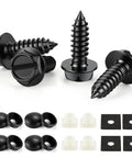 LivTee Rustproof License Plate Screws for Securing License Plates Frames and Covers on Cars and Trucks, Black Zinc Plated