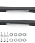 2 Pieces Luggage Replacement Handle Pulls In Flexible Black Plastic, shown with screws and washers, suitable for suitcase repair.