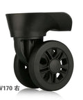Front view of (DL-W170#) Mute Connected Spinner Wheels for Replacement Luggage Wheels Wear Silent Draw bar Box DIY, black, 2 pcs/Set