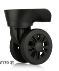 Silent Connected Spinner Wheels For Luggage Replacement, Durable Plastic Wheel Set With Draw Bar Compatibility side view