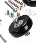 50mm x 18mm Set of 4 Luggage Suitcase Replacement Wheels, Rubber Swivel Caster Wheels Bearings Repair Kits (Black) with hardware