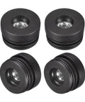 4 Pack Plastic Threaded Tube Inserts With M10 Thread For 38mm Round Tubes 1.5 Inch OD Adjustable Height Black Plug Caster Inserts