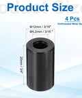 4 Pack Aluminum Spacers M5 Unthreaded Standoff Black Three Sixteenth Inch Inner Diameter One Half Inch Outer Diameter Three Quarter Inch Length For M5 Screws Bolts Durable Metal Spacers, side view highlighting dimensions.