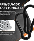 15 Pieces M5 Heavy Duty Carabiner Clips 2 Inch Snap Hooks shown with zinc plated carbon steel construction