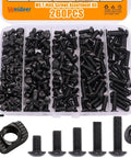 260Pcs M5 T Nuts And Screws Kit For MLok And Rail Mounts Compatible With 2020 Aluminum Profiles, assorted screws in open case