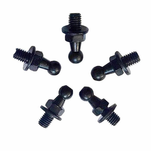 5pcs 10mm Ball Studs with Hardware, M6 Ball Screws 6mm Female Thread x 1/2" Long Shank for Gas Struts Lift Support Strut Fitting (Black, M6 5pcs)