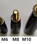 Large Revolving M10 Replacement Handle With P1.5 Thread shown with M6 and M8 handles for trailer jacks and hose reels