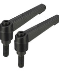 2pcs Adjustable Clamping Lever Handle M8 x 20mm Metric Black Oxide Carbon Steel Male Threaded Stud Hand Knobs Rotating Screw Handles Bolts with Locking Lever Black
