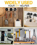 Black Magnetic Hooks, 170 LB Heavy Duty Strong Magnets with Hooks in use for hanging tools, keys, and accessories on various surfaces