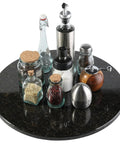Marble 16 Inch Lazy Susan Turntable Organizer with condiments for Cabinets Pantries Kitchen Counters Fridge and Vanity