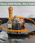 Marble 16 Inch Lazy Susan Turntable Organizer For Cabinets Pantries Kitchen Counters Fridge And Vanity With Silent Smooth Rotation